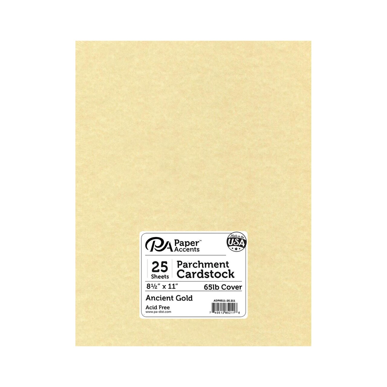 PA Paper Accents Parchment Cardstock 8.5" x 11" Ancient Gold, 65lb colored cardstock paper for card making, scrapbooking, printing, quilling and crafts, 25 piece pack